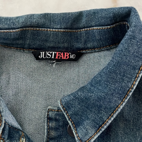 JUSTFAB MD Denim Blue Jean Jacket Sz M - Picture 10 of 15